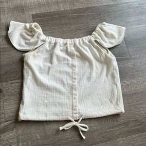 Madewell Off the Shoulder White Top (Texture and Thread) - XS